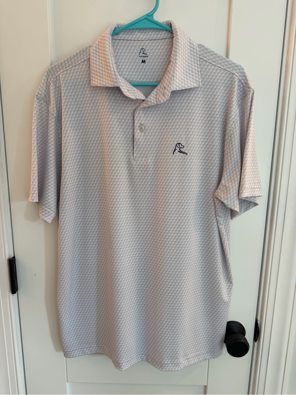 Rhoback Light Gray Textured Performance Polo